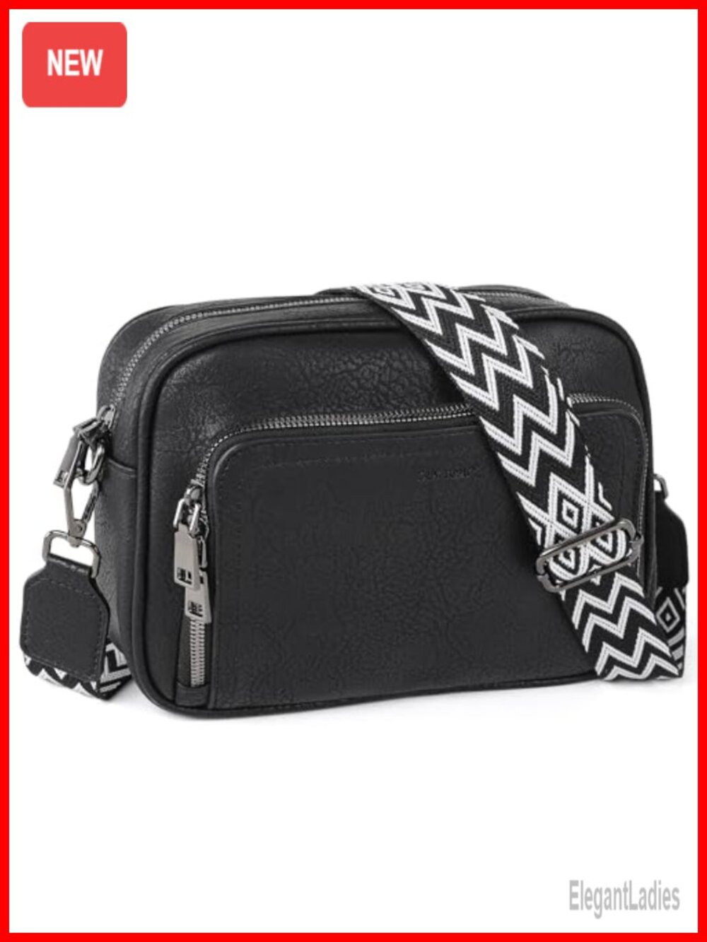 Vegan Leather Crossbody Bag with Built-in Wallet Multi Pocket Travel Purse